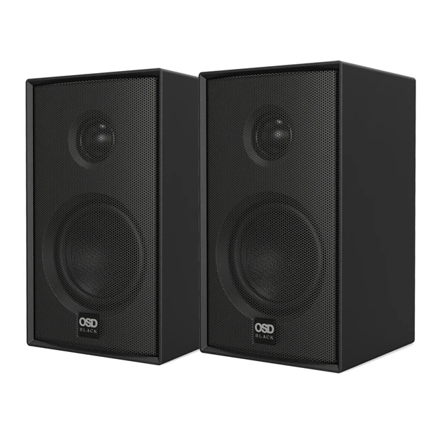 Акустическая система OSD Nero Cube, 3-дюймовый НЧ-динамик с диффузором из стекловолокна и 1-дюймовый твитер с шелковым куполом, черный цвет, пара — MODQ2