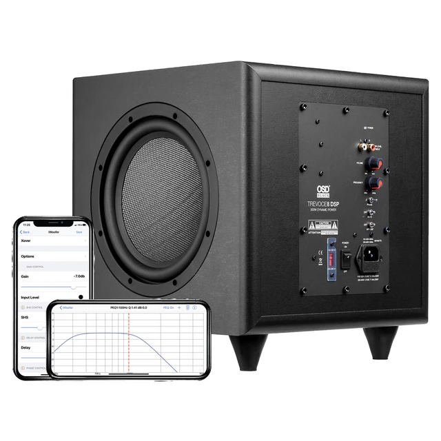 OSD Trevoce 8 EQ DSP — активный сабвуфер с тремя 8-дюймовыми динамиками, 300 Вт, управление DSP-процессором с помощью приложения, отделка из искусственной кожи